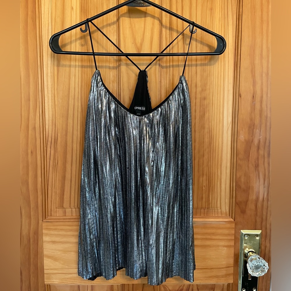 Silver Sleeveless Top